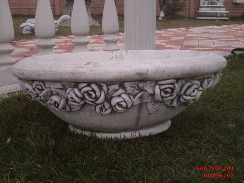 Güllü Pot Çiçeklik;Beton (En:70Boy:70Yüks:25Ağr:60)