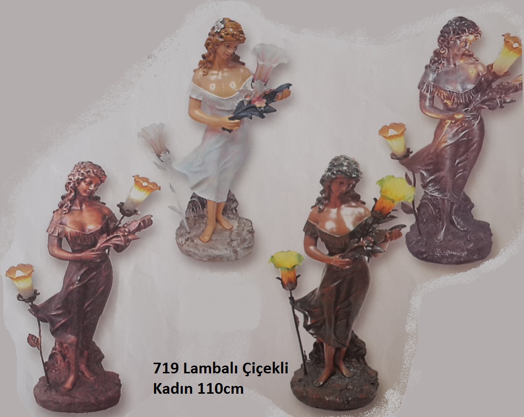 lambalı çiçekli kadın;promit en.60 boy.55 yüks.105 ağr.5