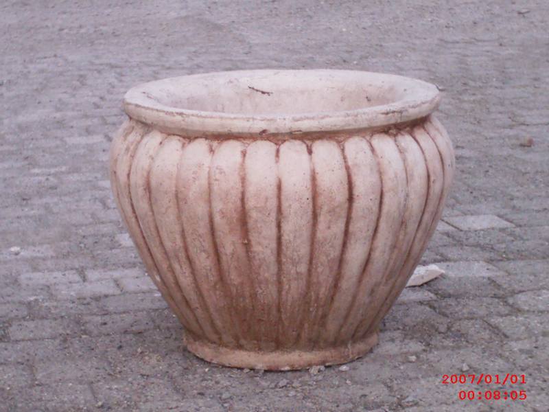 Çizgili Çiçeklik;Beton (En:45Boy:45Yüks:36Ağr:20)