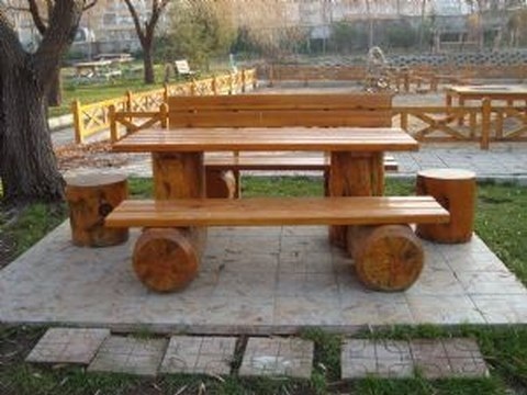 ağaç piknik masa takımı 