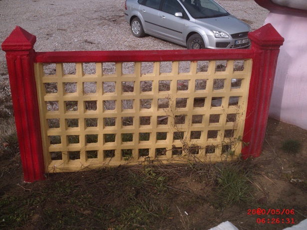 kare çit; beton en.4 boy.123 yüks.73 ağr.35