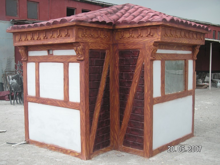 bekçi kulubesi; fiber en.300 boy.280 yüks.280 ağr.800