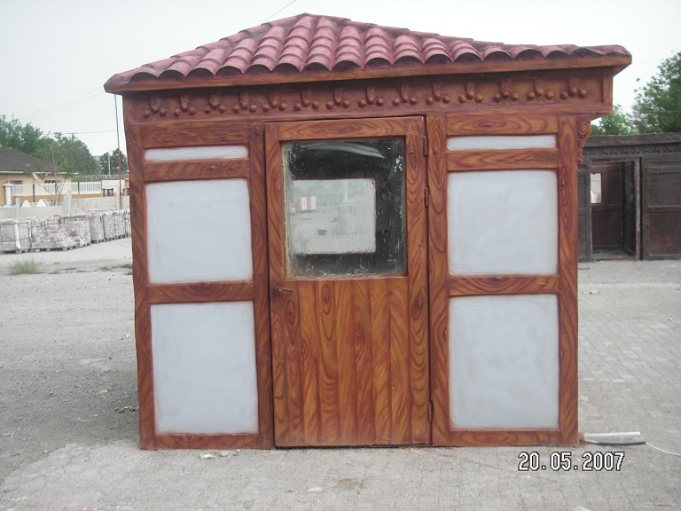 bekçi kulubesi; fiber en.300 boy.280 yüks.280 ağr.800