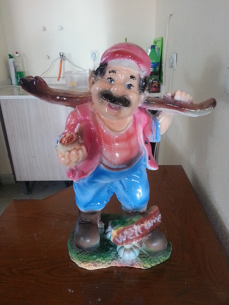 oduncu pipolu; alçı boyalı en.22 boy.30 yüks.40 ağr.2